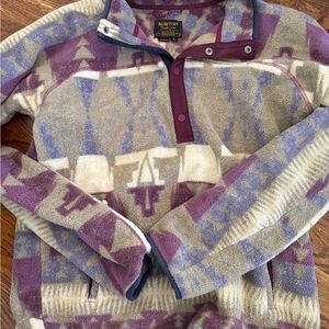 Burton Women's Purple and Cream Patterned Sweater